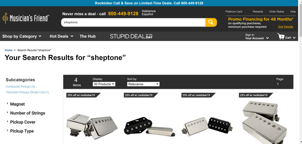 25% Off All Sheptone Models at Musicians Friend NOW